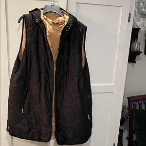 Tribal Quilted Vest in Black and Tan